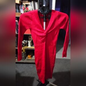 Love + Joy Red Sweater Dress Sz M 3-1012